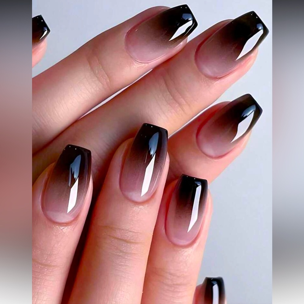 Pink and Black Gradient Press On Nail Set NEW š·ļø